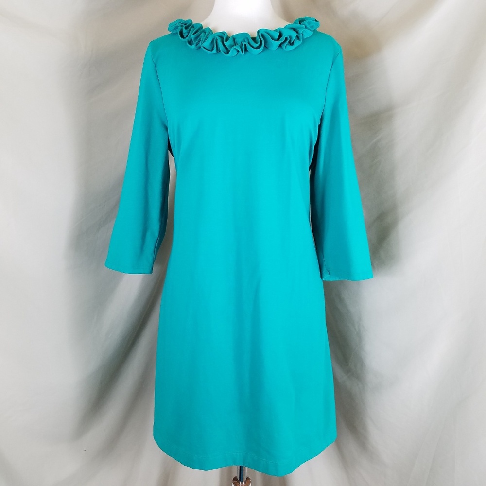 🌻 Talbots Ruffled Knit Dress